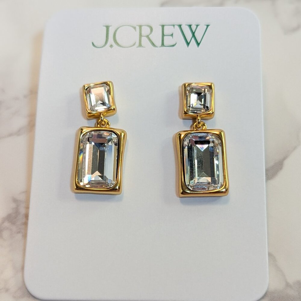 J.Crew Faceted Gemstone Drop Earrings